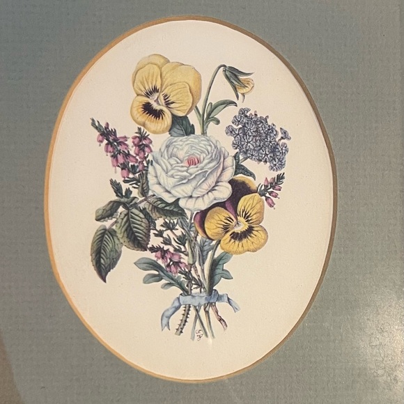 Vintage Antique Pansy Print Framed Cape Cod Dennis Mass - Picture 4 of 8